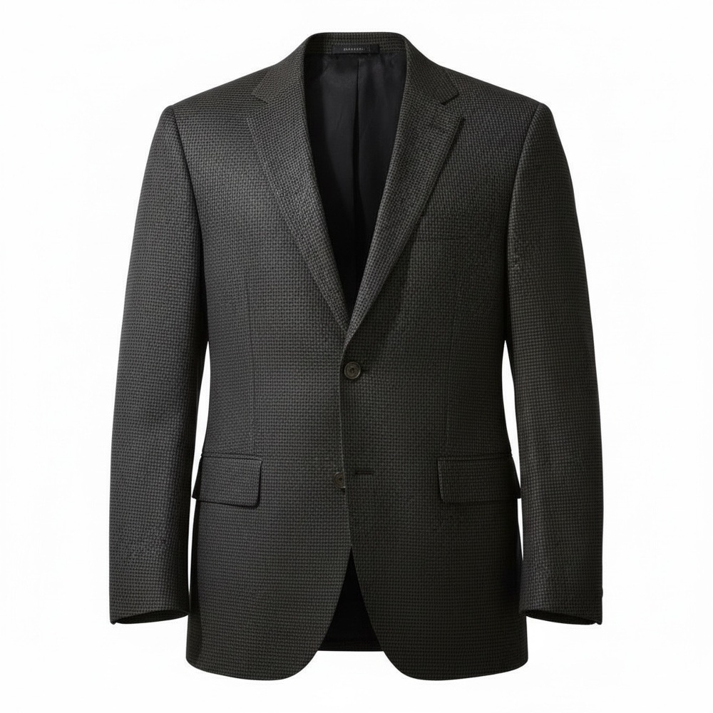 JACK VICTOR Elite Norway 100% Wool Blazer 42R Charcoal Micro-Check Sport Coat